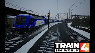 Train Sim World 4 | Máv-Akiem taurus + fiktív Máv festésű kocsijaim hóesésben Drezda HBF felé