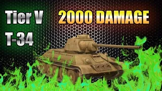 World of Tanks (blitz) T-34 2000 DAMAGE [Tier V]