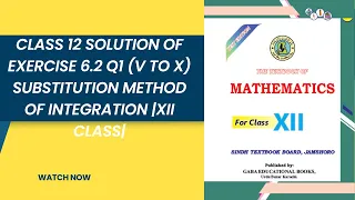 L# 07 Class 12 Solution of exercise 6.2 Q1 (V to X) substitution method of integration |XII Class|