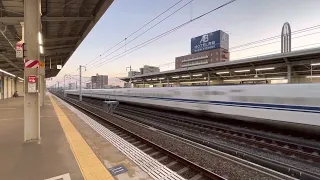 Tokaido Shinkansen passing Mikawa Anjo station at stunning speed