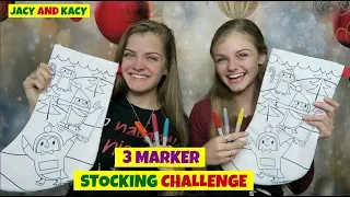 3 Marker Stocking Challenge ~ Fun DIY Christmas Stockings ~ Jacy and Kacy