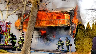 2 ALARM FULLY INVOLVED Structure Fire Brick, New Jersey 1/24/22