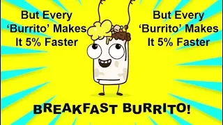 Yum Yum Breakfast Burrito, But Every 'Burrito' Makes It 5% Faster
