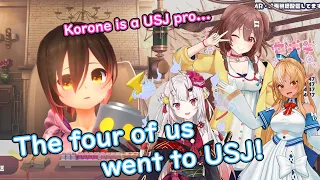 Roboko went to Universal Studios Japan with Korone ,Ayame, and Flare【 Hololive ▷ Eng sub】