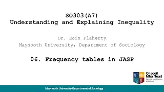 06 Frequency tables in JASP