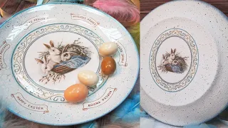 Reverse Decoupage on Glass Plate Tutorial for beginners