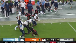 UNC's Javonte Williams RUNS OVER the ENTIRE Miami defense