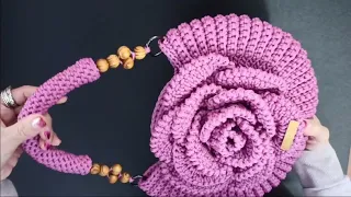 CharmeBIju - Bolsa em crochê feita à mão - mega rosa
