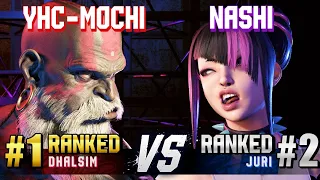 SF6 ▰ YHC-MOCHI (#1 Ranked Dhalsim) vs NASHI (#2 Ranked Juri) ▰ Ranked Matches