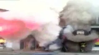 Backdraft explosion caught on camera