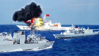 Tension Rises! PH-Canadian Navies Intercept China Navy After PH Removes Chinese Barrier in Contested