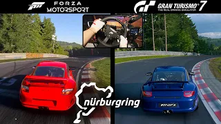 Forza Motorsport (2023) vs Gran Turismo 7 - Nurburgring Nordschleife - Porsche 911 (997) GT3