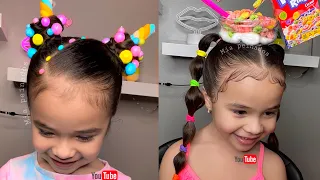 2 IDEAS DE PEINADOS LOCOS Y DIVERTIDOS PARA NIÑAS 😛/Crazy hair ideas 💡 for little girls 👧🏻