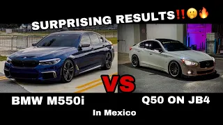 Q50 ON JB4 RACES BMW M550i‼️ (SURPRISING RESULTS🤭🏎💨)