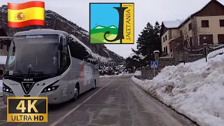 DRIVING Western PYRENEES with SNOW!!, La Jacetania, SPAIN I 4K 60fps