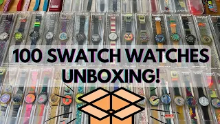 100 Swatch Watch Collection Unboxing | Retro Swatch Watches Estate Lot from the 90s and 80s