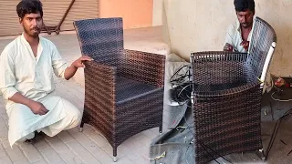 How to weave a cane seat I Awesome chair weaving process