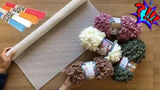 Making rug from  Anti-Slip Carpet Pad and Alize Puffy Yarn  | No sew rug