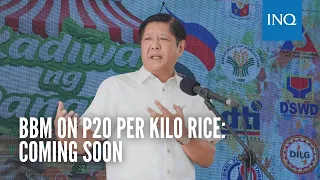 Bongbong Marcos on P20 per kilo rice: Coming soon