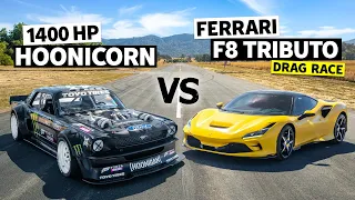 Ford vs Ferrari! 710hp F8 Tributo Daily Driver vs Ken Block’s Hoonicorn // Hoonicorn vs The World