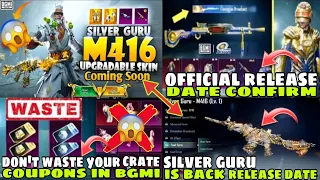 official release date confirm✅ silver guru M416 || silver guru crate is back || don't waste crate 😱