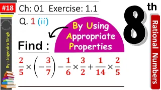 #18 Rational Numbers Class 8 | Exercise 1.1 Q-1 (ii) | Operations On Rational Numbers Class 8