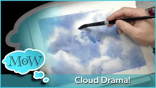 Painting Clouds With Dramatic Side or Back Light in Watercolor!