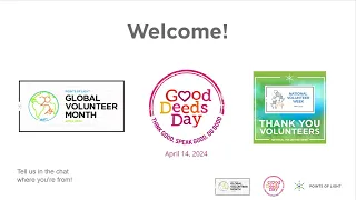 Make a Plan For Global Volunteer Month in April Webinar