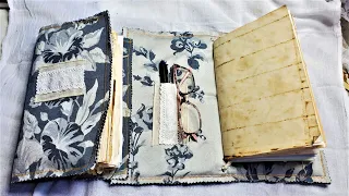 How to Make a Junk Journal with Fabric Cover Part 1 Step by Step DIY Tutorial for Beginners! :)