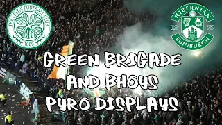 Celtic 2 - Hibs 1 - Green Brigade and Bhoys Pyro Displays - 19 December 2021