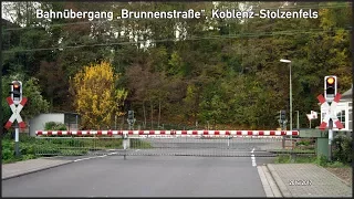 Bahnübergang "Brunnenstraße", Koblenz ++ BÜS72 mit Vollschranke am Rhein