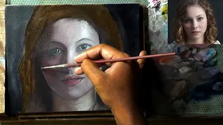 Oil Painting Portrait alla prima (wet on wet) | Time lapse