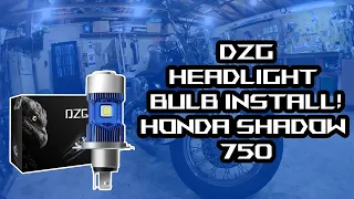DZG Motorcycle LED Headlight Bulb Install - Honda Shadow ACE 750