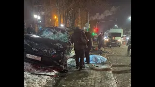 Момент вчерашнего ДТП в Балашихе, со смертельным исходом.