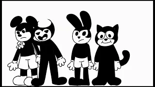 speedpaint old toons (Mickey, Bendy, Oswald and Félix)