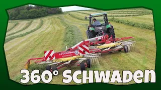 360°Schwaden | Gras Silage 1 Schnitt 2022 | @JohnDeere  5300 @POETTINGER_official  Eurotop 611