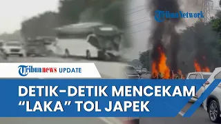 Rekaman Video Detik-detik Kecelakaan Maut di Tol Jakarta-Cikampek KM 58, Grand Max Langsung Meledak
