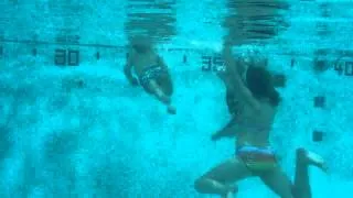 3yo William swimming with some friends at the YMCA