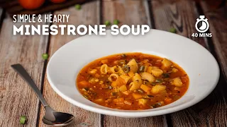 Minestrone Soup | Italian Vegetable Pasta Soup | Soup Recipe | Vegetarian Soup Recipe | Cookd