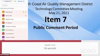South Coast AQMD Technology Committee Meeting - May 21, 2021
