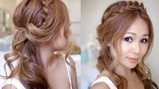 Half Updo with Braids and Soft Curls