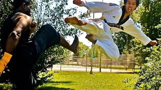 Taekwondo Fighter vs Muay Thai Fighter Fight Scene