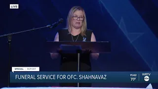 Mother of fallen Elwood police Officer Noah Shahnavaz delivers eulogy