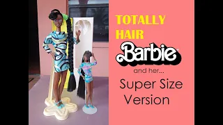 1992 "TOTALLY HAIR" Barbie & her SUPER SIZE Version!