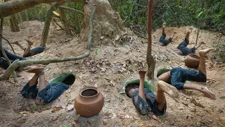 Building Green Deep Holes Slide to Underground Swimming Pool House