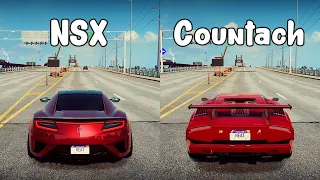 NFS Heat: Acura NSX vs Lamborghini Countach - Drag Race