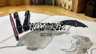 Inking & Painting my INKTOBER 2022! (This might be my last Inktober) | Evelyn Art | Paint + Chill