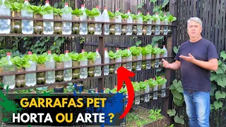 HORTA VERTICAL | ALTA PRODUTIVIDADE com garrafas PET