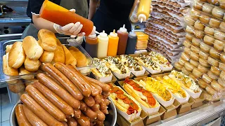 Selling 1000 pieces per day! American style Hot dog that is a big hit in Korea. / Korean Street Food