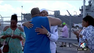 330 sailors return home to Naval Station Mayport in emotional ceremony